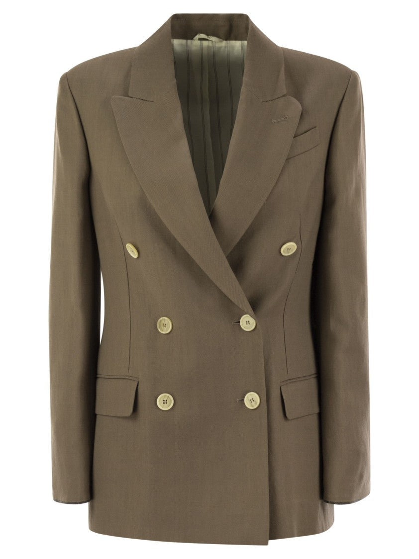 Brunello Cucinelli Fluid Viscose And Linen Twill Jacket