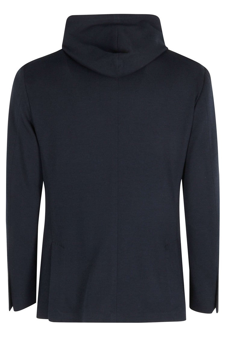 Eleventy Structured Cotton-Cashmere Blend Jacket With Removable Bib And Hood