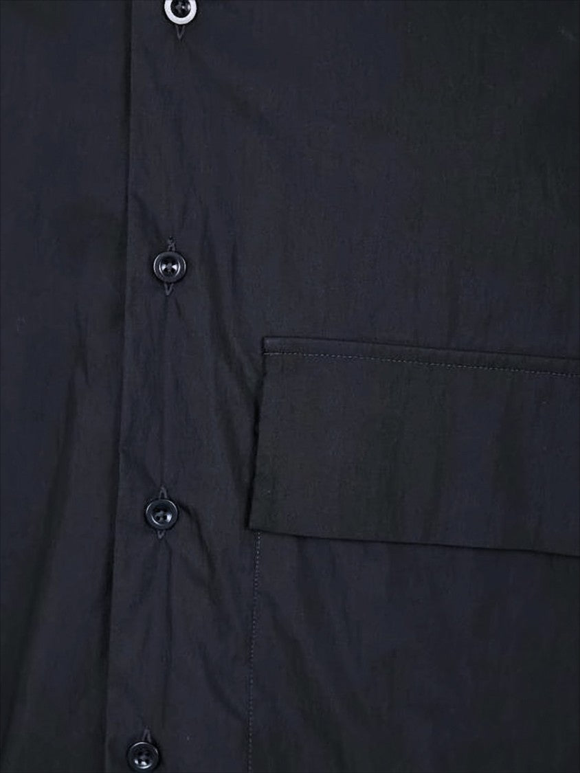 Ten C Boxy Short-Sleeved Shirt With Classic Collar