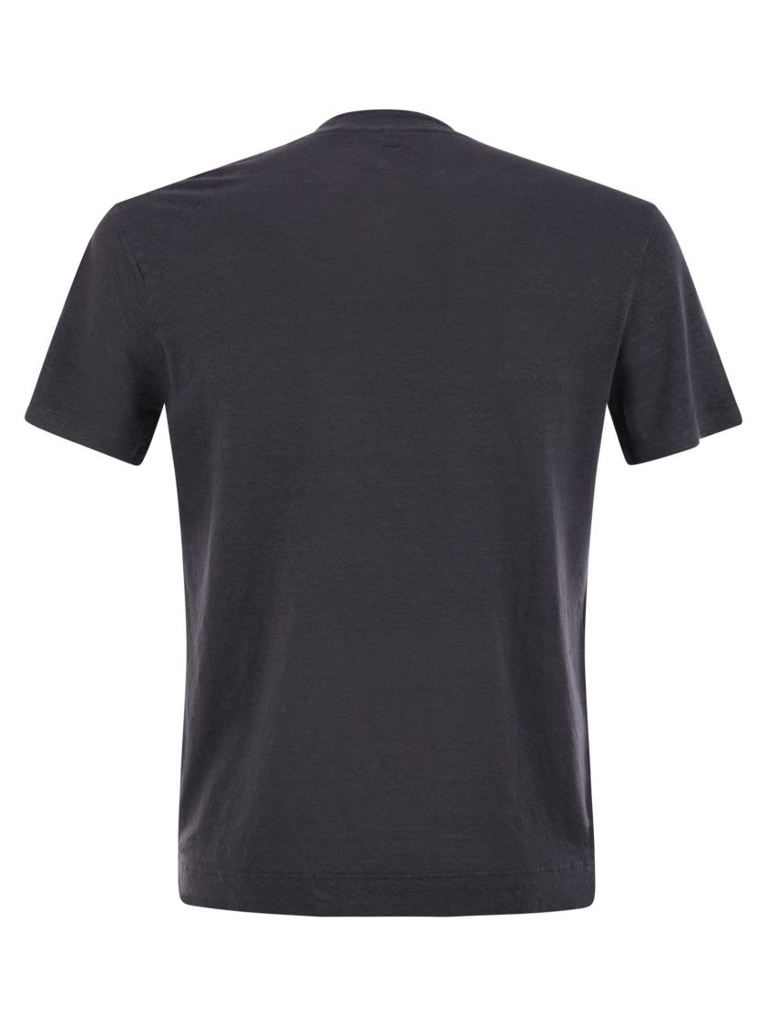 Fedeli Stretch Linen Short-Sleeved T-Shirt
