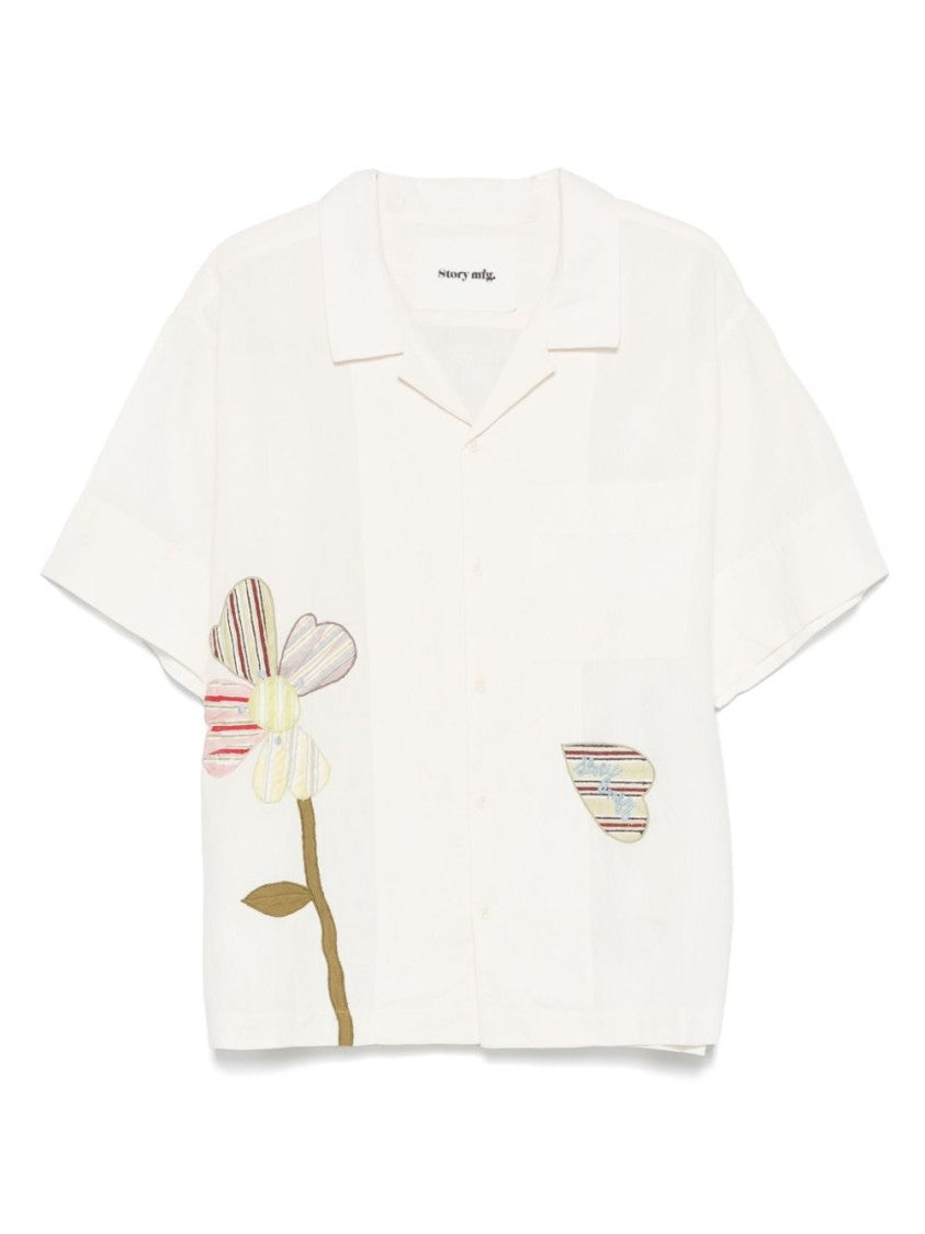 Story Mfg Ecru Shirt With Front Button Fastening