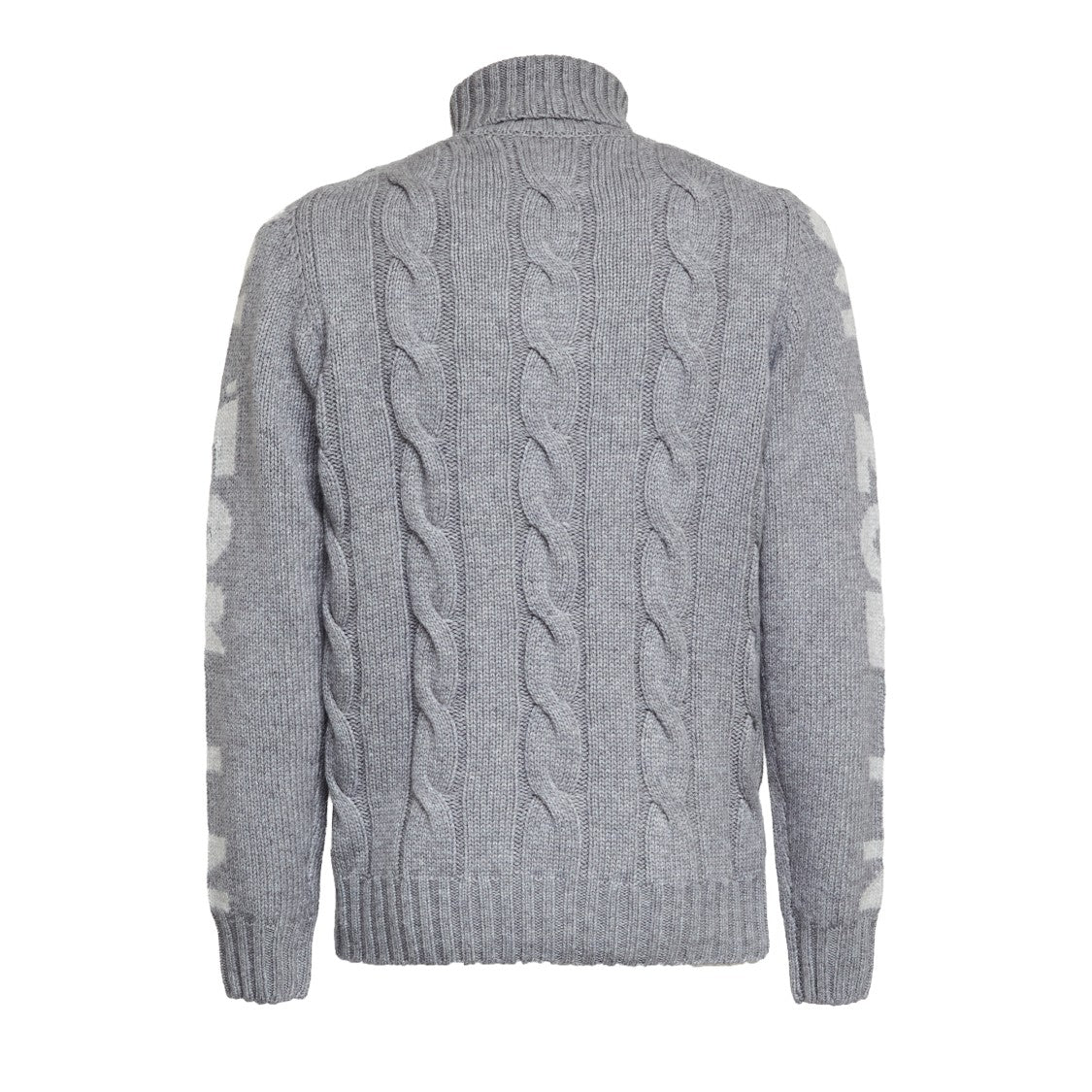 Mc2 Saint Barth Braided Cable Knit Turtleneck Sweater With Ribbed Detailing