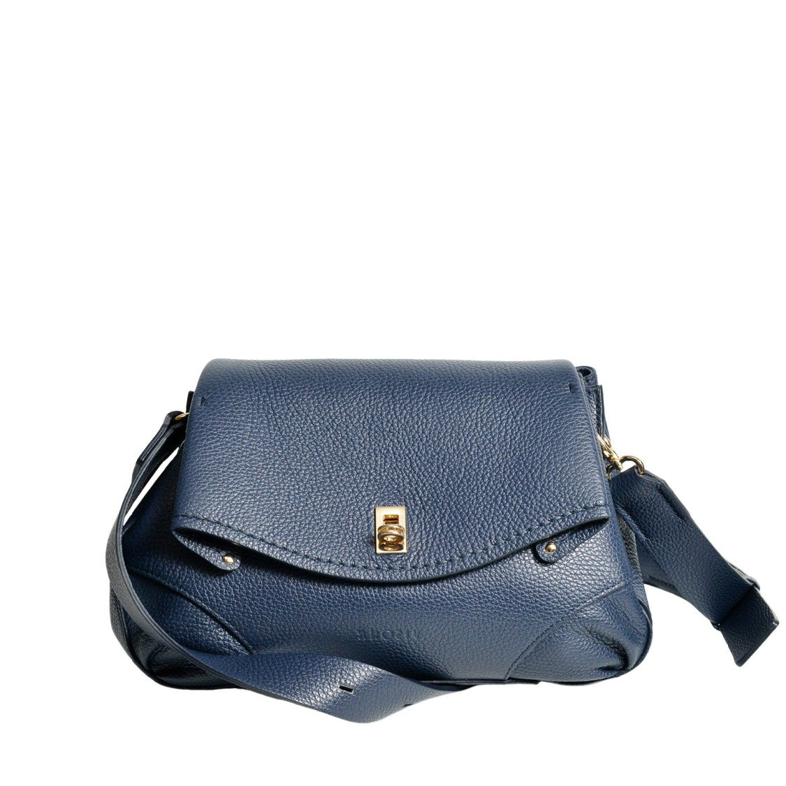 Plinio Visona' Textured Pebbled Leather Shoulder Bag