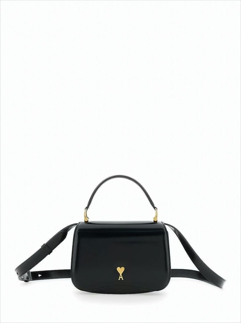Ami Structured Black Calf Leather Tote Bag