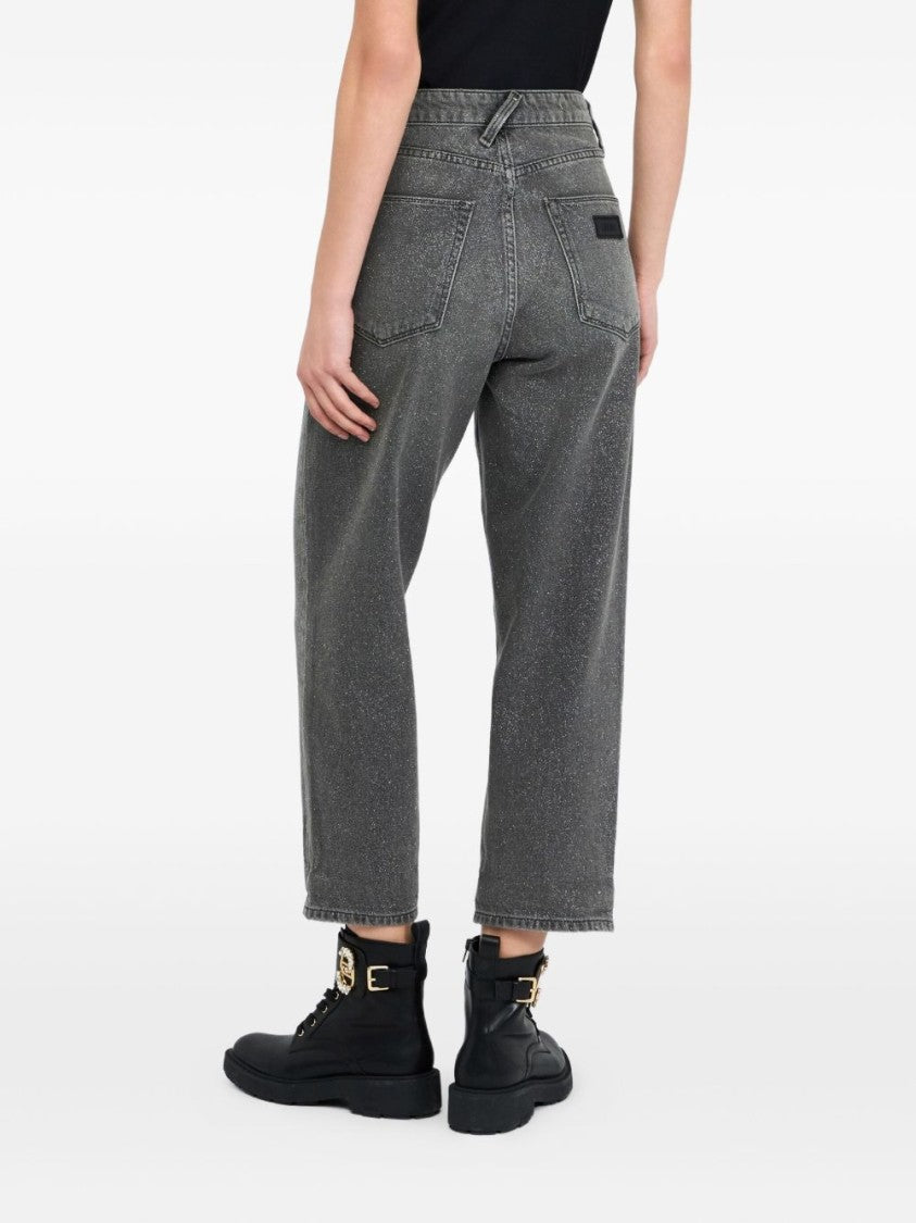 Liu Jo High Waist Black Jeans With Rolled Cuffs