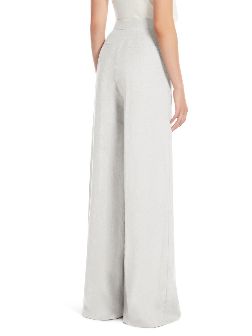 Max Mara Wide-Leg White Trousers With High Waist
