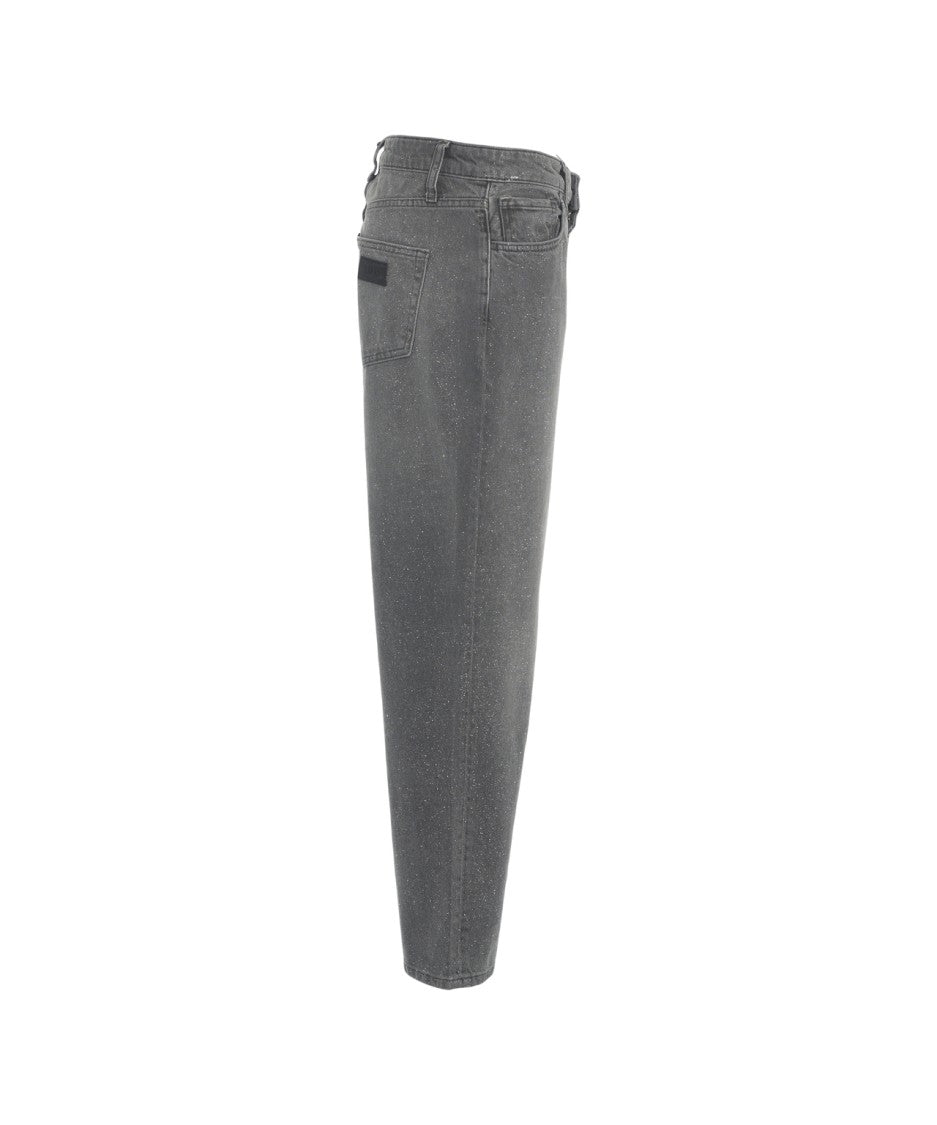 Liu Jo Straight-Cut Glitter Finish Jeans