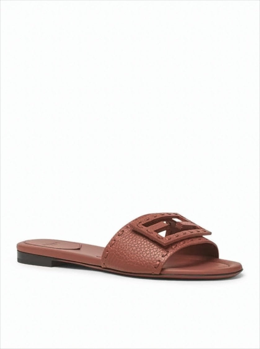 Fendi Cut-Out Geometric Design Calf Leather Sandals
