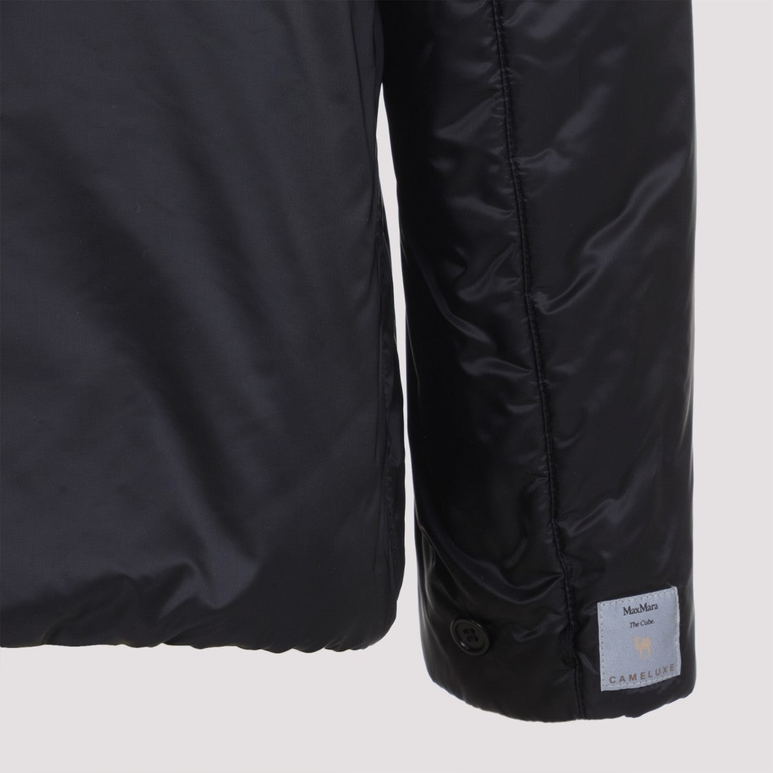 Max Mara Hooded Black And Green Jacket With Functional Pockets
