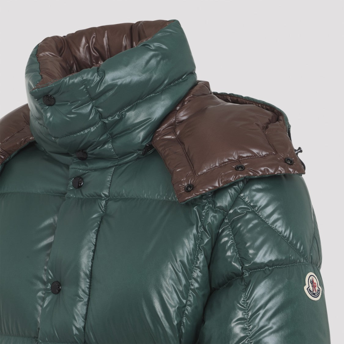 Moncler Padded Dark Green Parana Jacket With Detachable Hood