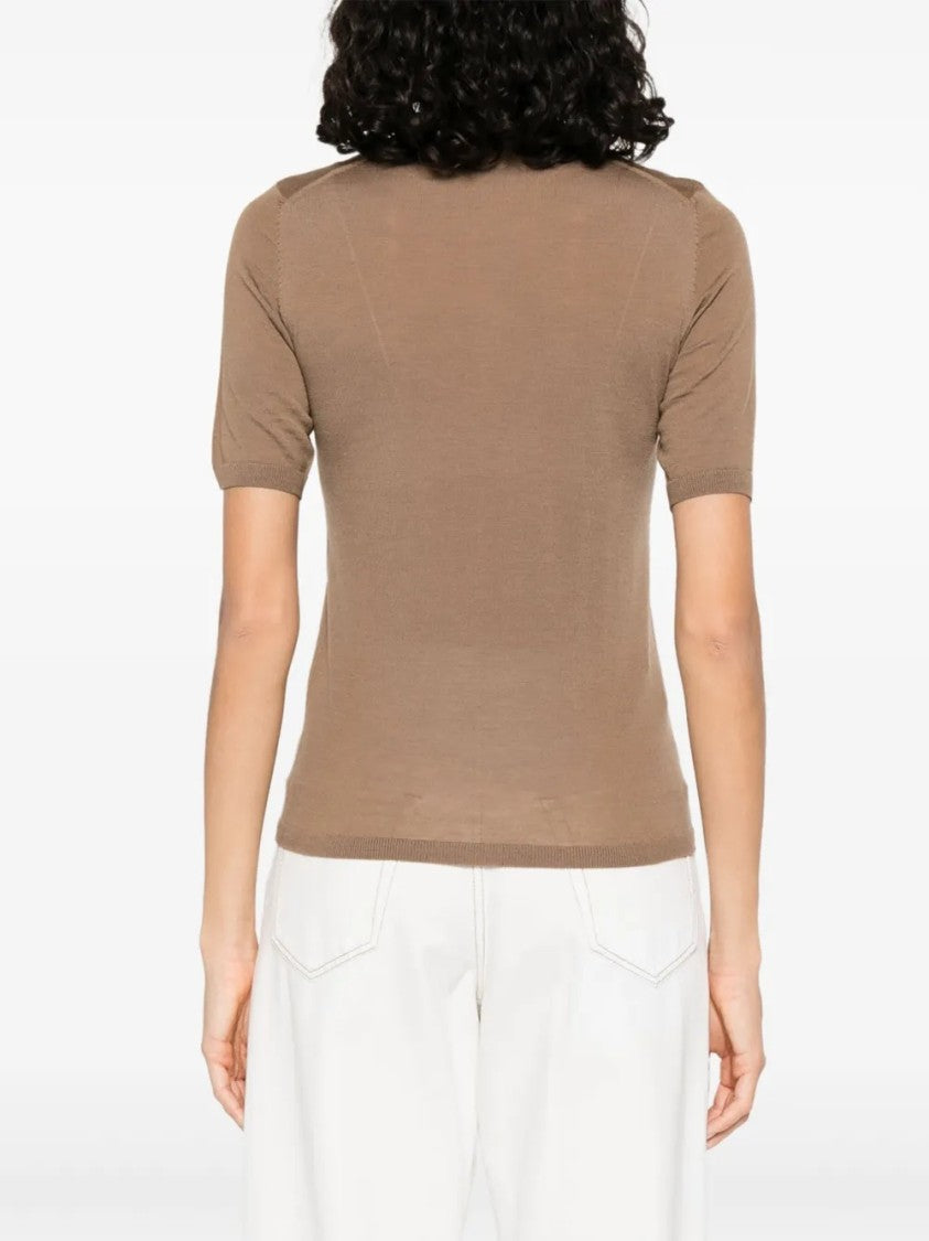 Max Mara Fitted Knit Top With Round Neckline