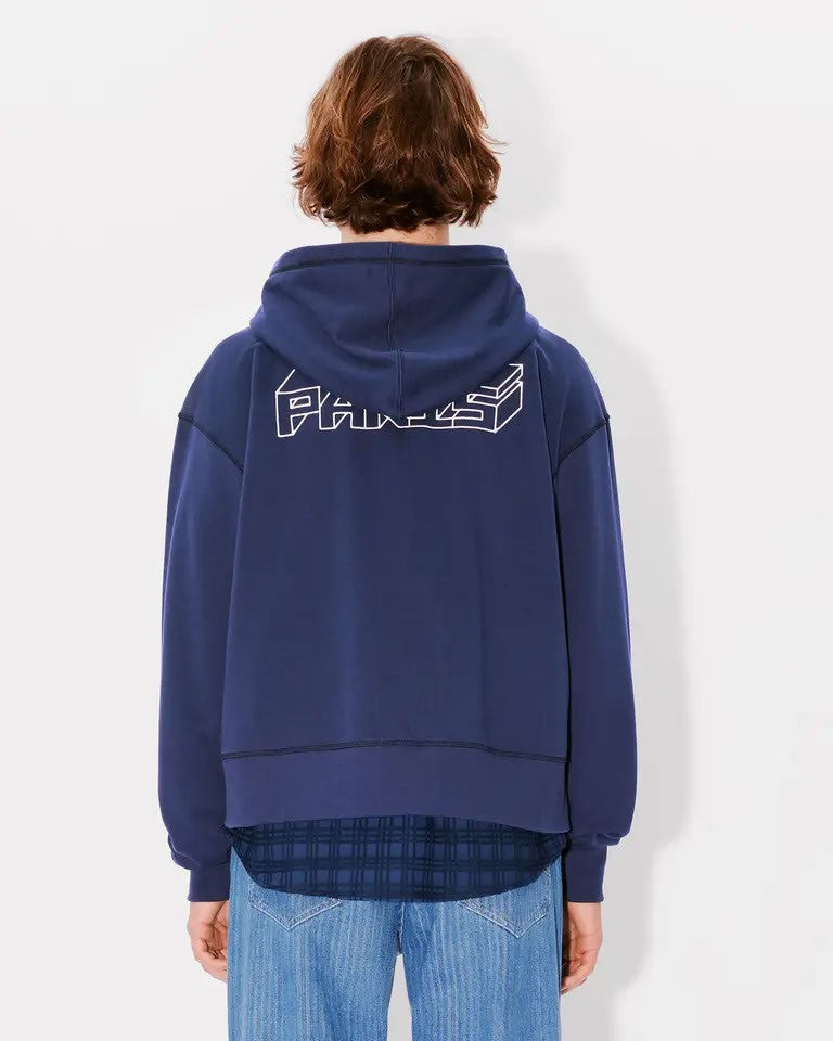 Kenzo Zipped Hoodie With Large Embroidered Logo