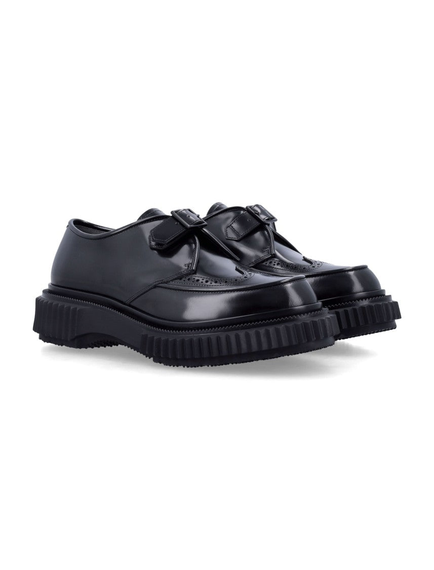 Adieu 198 Polished Black Leather Wingtip Shoes