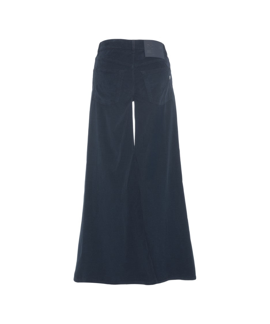 Dondup Wide-Leg Jeans With Classic Five-Pocket Design And Hidden Zip Closure