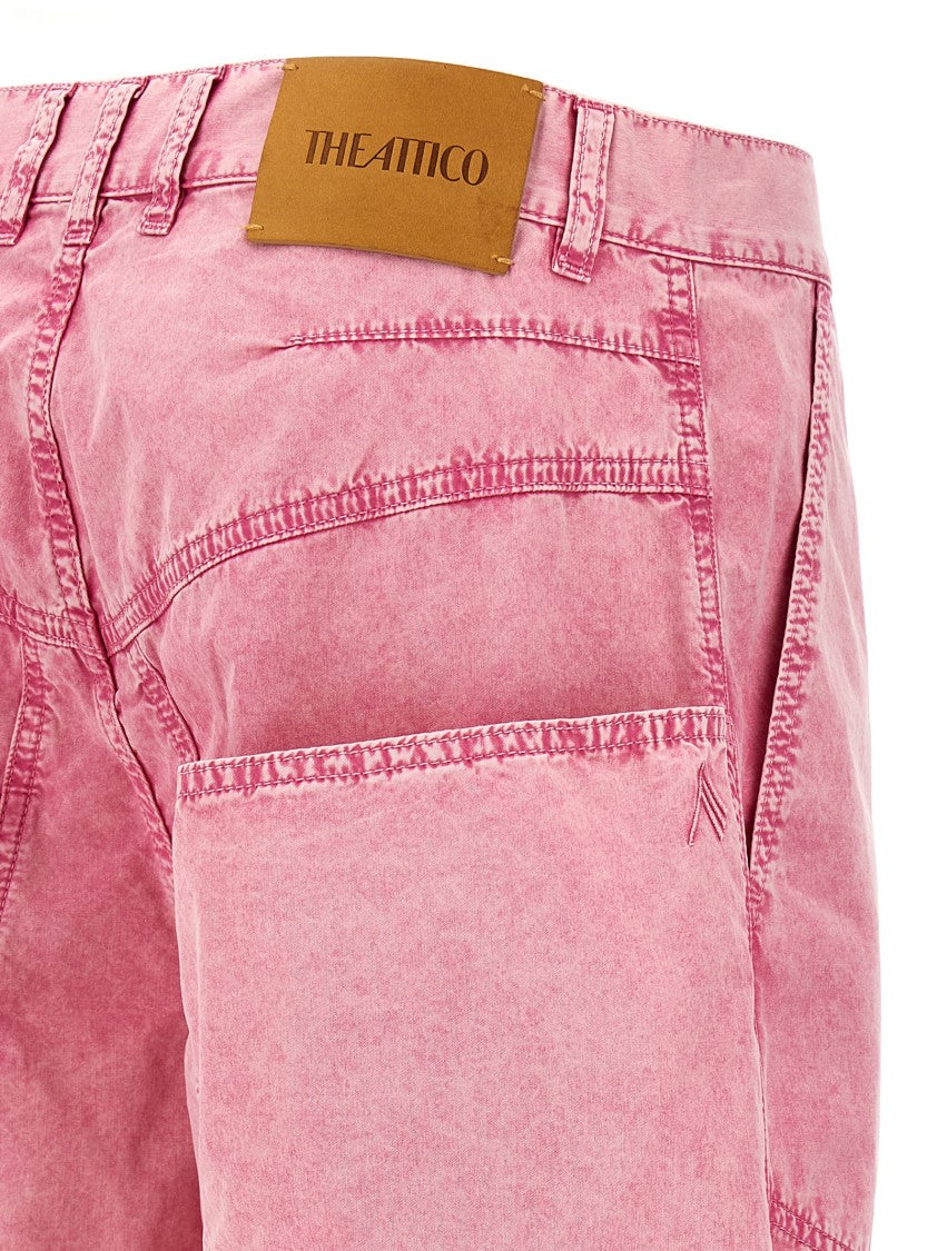 The Attico Washed Cotton Baggy Trousers With Maxi Pockets