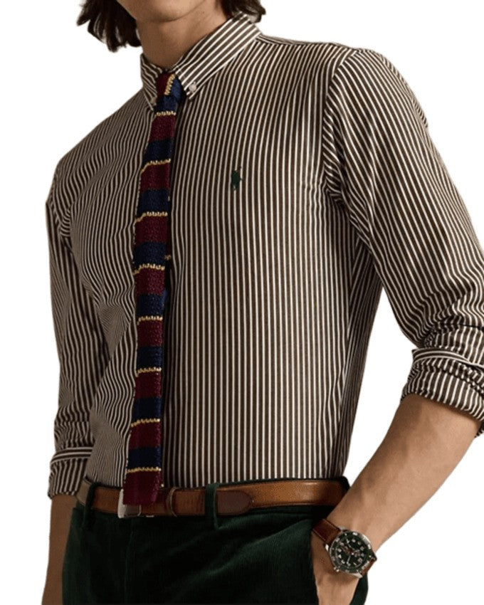 Polo Ralph Lauren Button-Down Stripe Pattern Cotton Shirt
