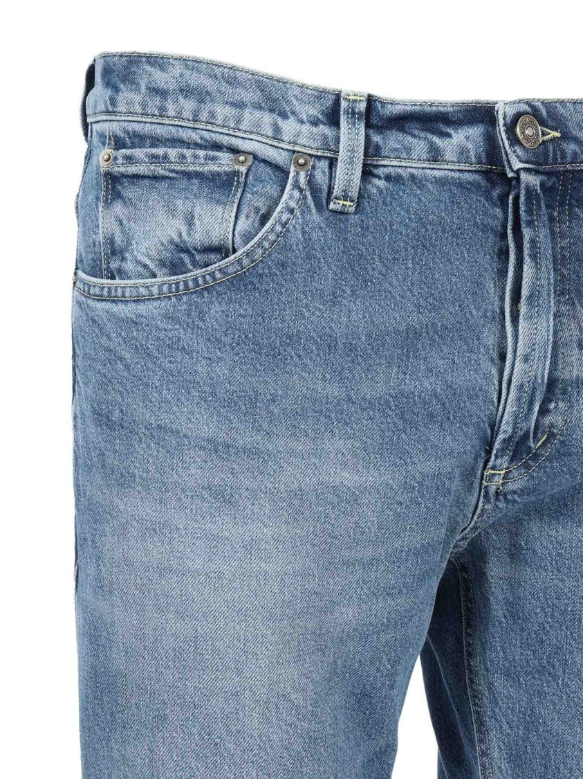 Dondup Light Blue Straight-Leg Denim Pants