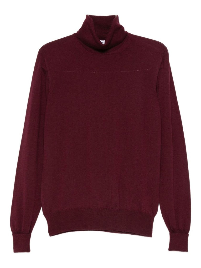 Alpha Studio Vibrant Red Merino Wool Turtleneck Sweater