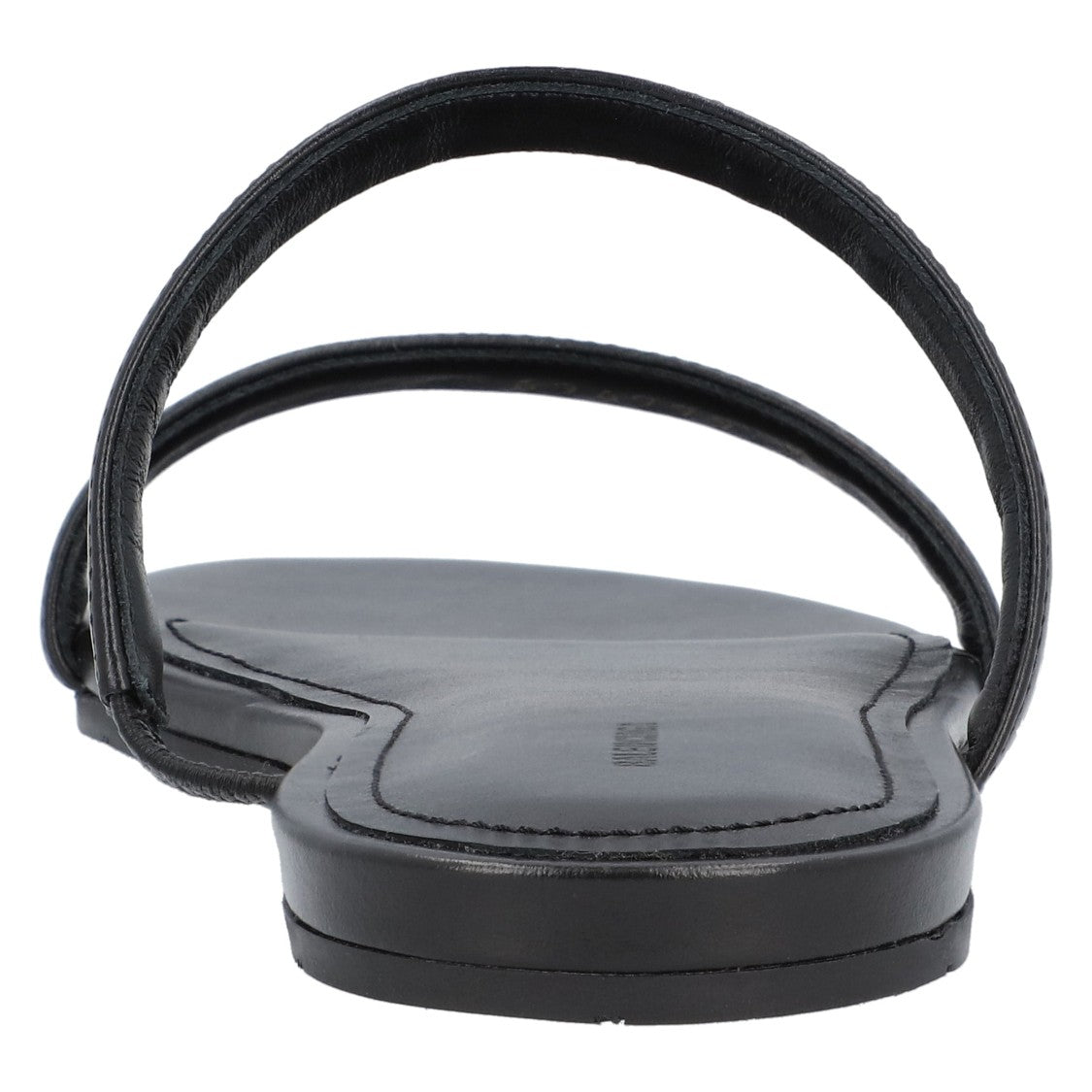 Balenciaga Round Flat Leather Sandals Black