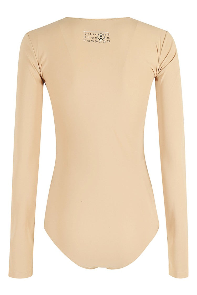 Mm6 By Maison Margiela Stretch Lycra Bodysuit With Snap Button Closure