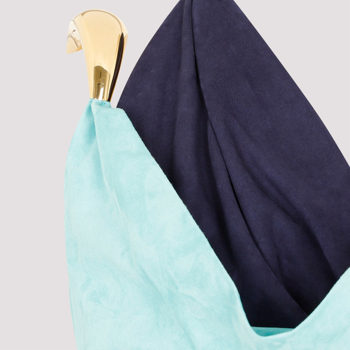 Bottega Veneta Blue Fluid Suede Midi Dress With Metal Detail