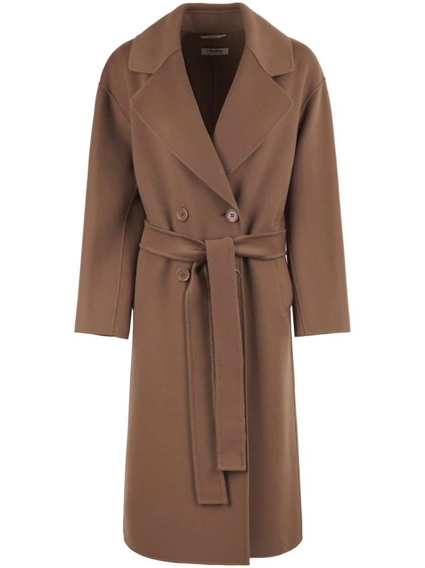 Max Mara Classic Brown Virgin Wool Coat With Tailored Fit