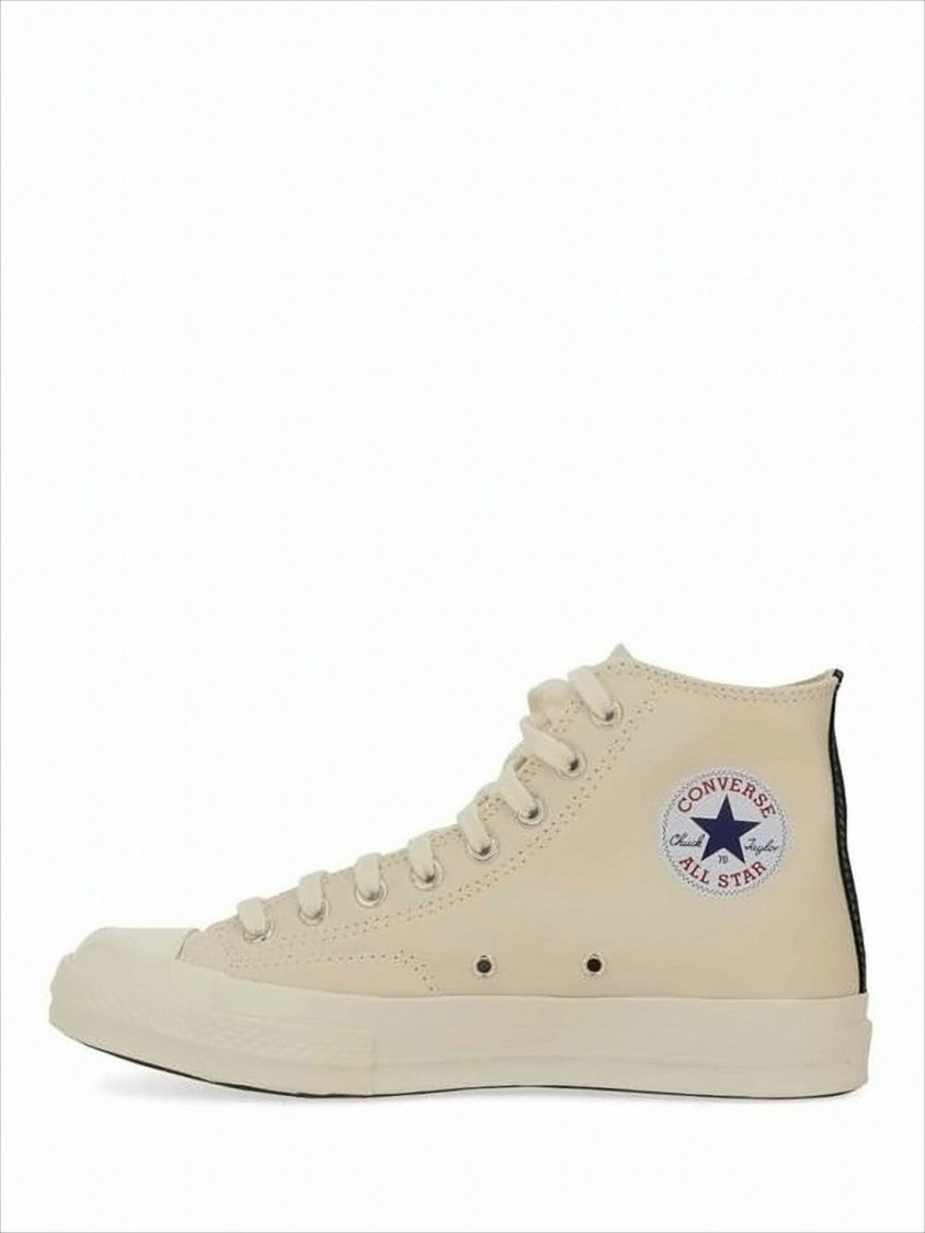 Comme Des Garçons High-Top Sneakers With Iconic Heart Design And Rubber Sole