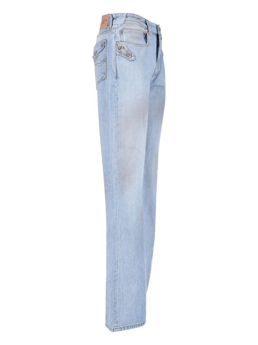 Balenciaga Straight-Leg Blue Denim Jeans With Traditional Five-Pocket Styling