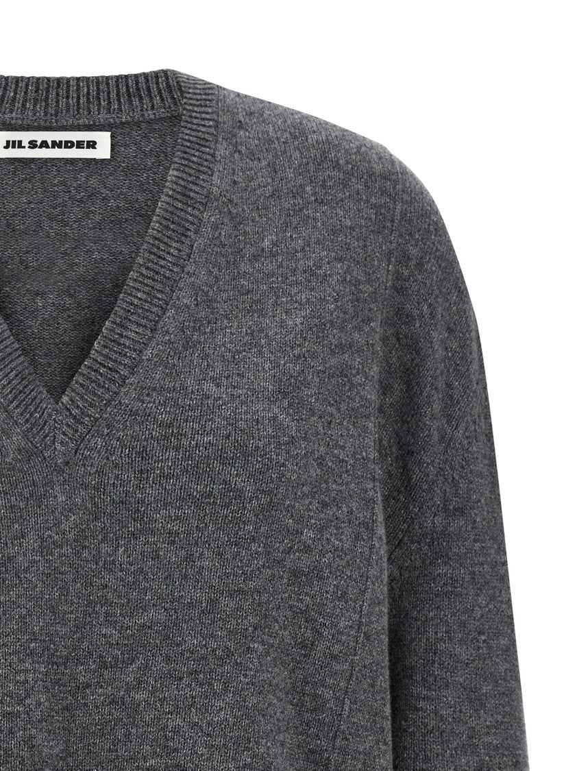Jil Sander V-Neck Cashmere Blend Sweater