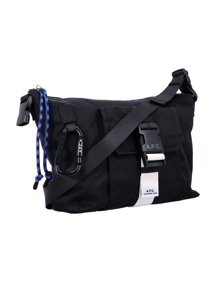 A.P.C. Rectangular Black Fabric Crossbody Bag