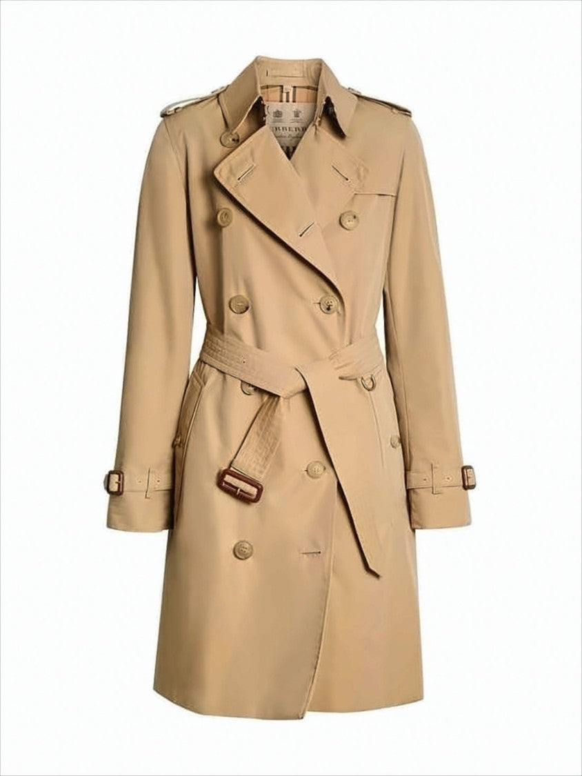 Burberry Double-Breasted Trench Coat With Distinctive Check Hood