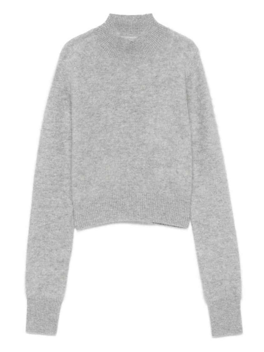 Sportmax Cropped Cashmere Sweater With High Neck And Ribbed Cuffs