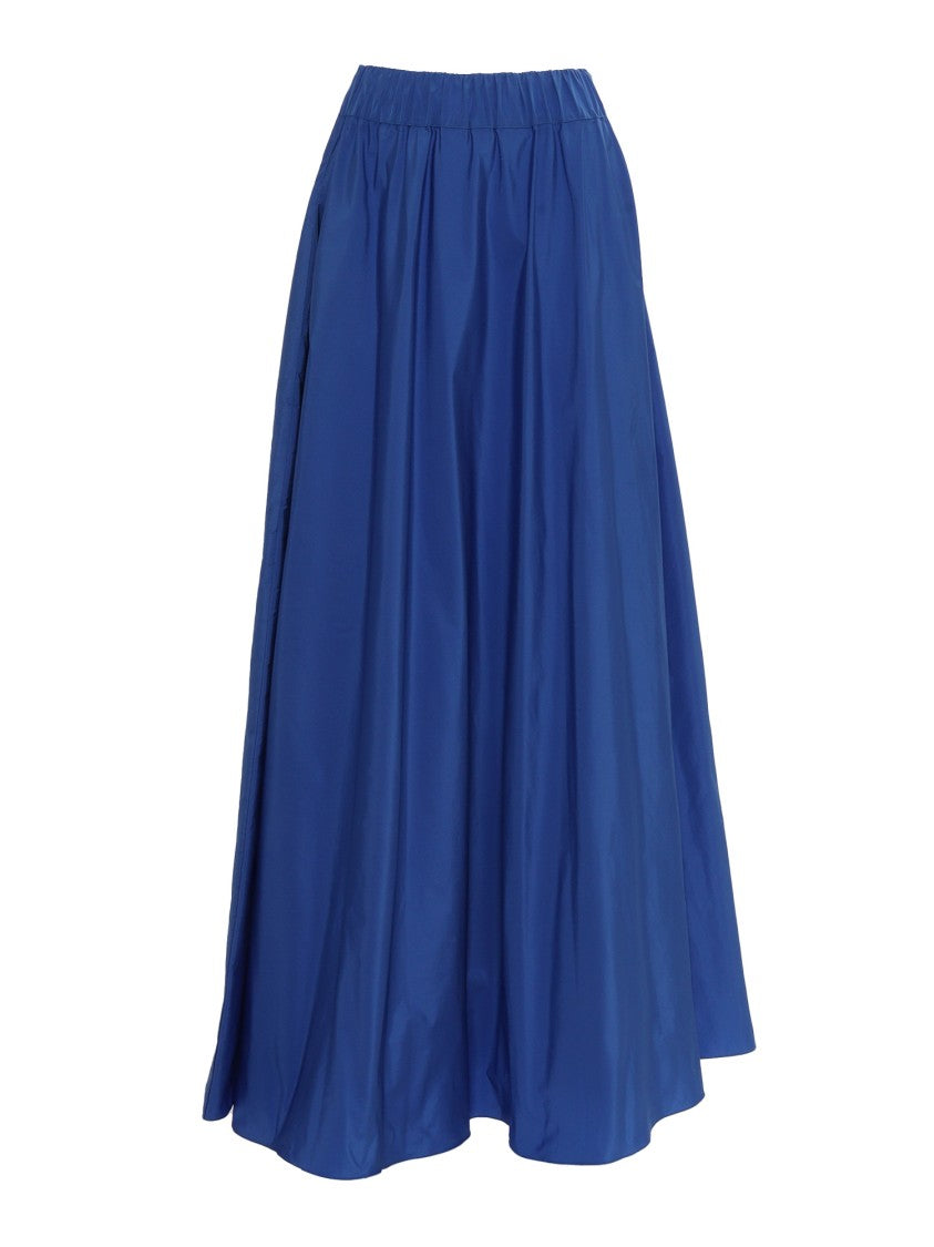 P.A.R.O.S.H. Flowing Blue Maxi Skirt With Gathered Waistband