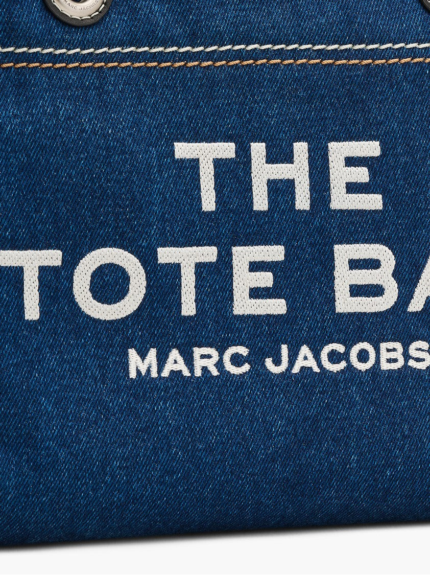 Marc Jacobs Denim Tote With Chain And Leather Handles