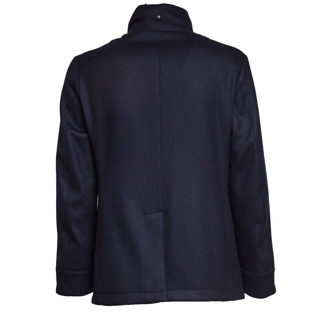 Montecore Double-Breasted Black Wool Peacoat With Down Insulation