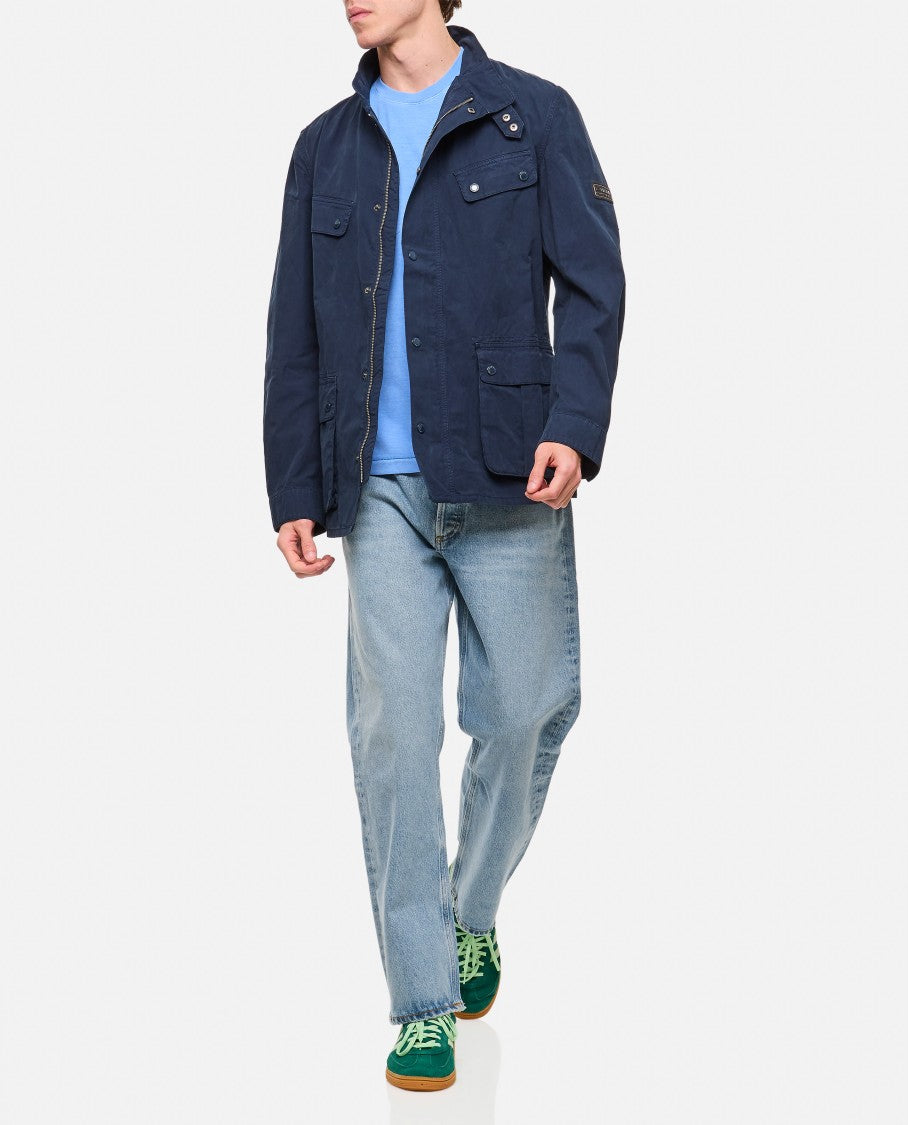 Barbour Front Button Closure Jacket With Ribbed Collar