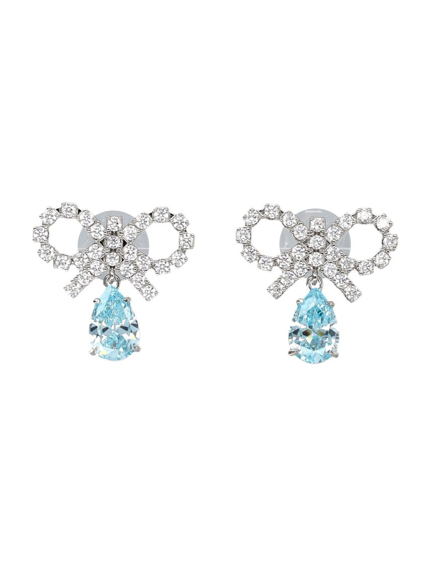 Self-Portrait Micro Bow Crystal Earring