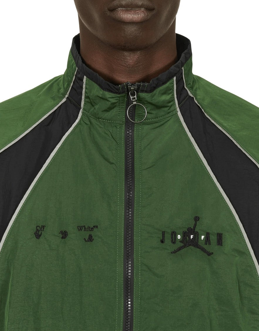 Off-White Track Jacket With Zip Fastening And Panel Accents