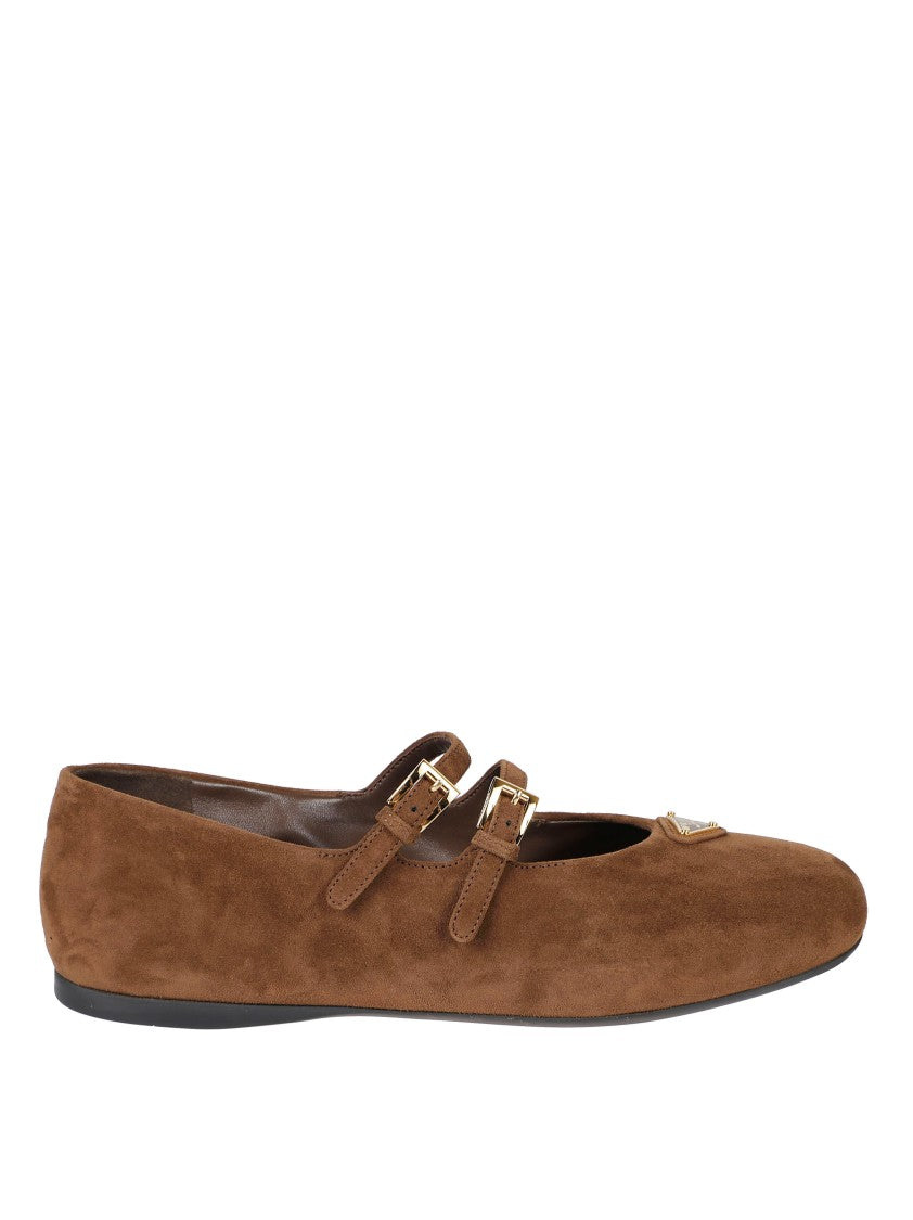 Prada Suede Mary Jane Flats