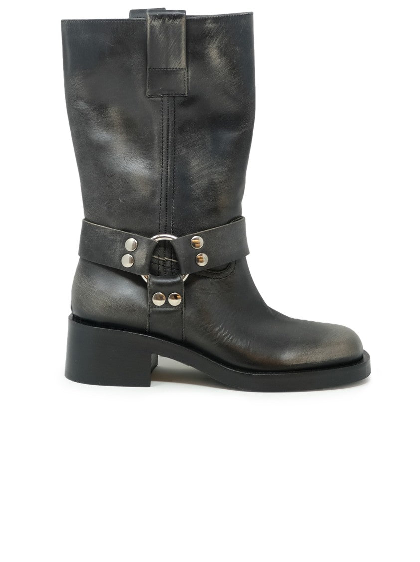 Elena Iachi Black Leather Boots