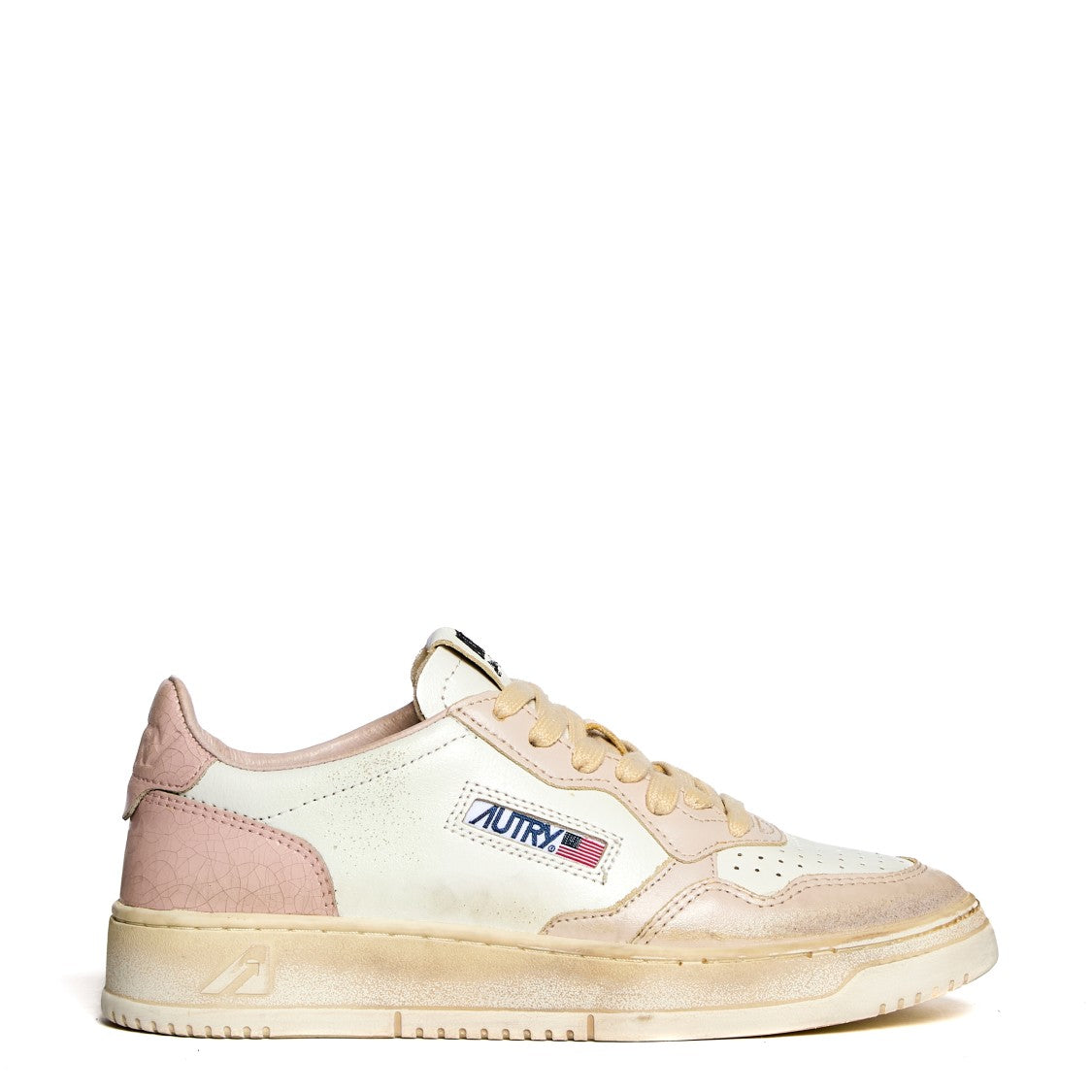 Autry Vintage Lace-Up Low-Top Sneakers With Retro Accents