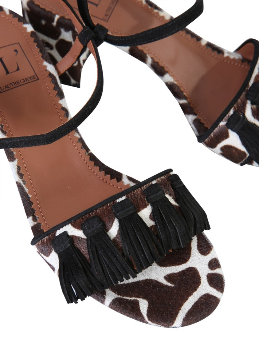 L'autre Chose Animal Print Sandals