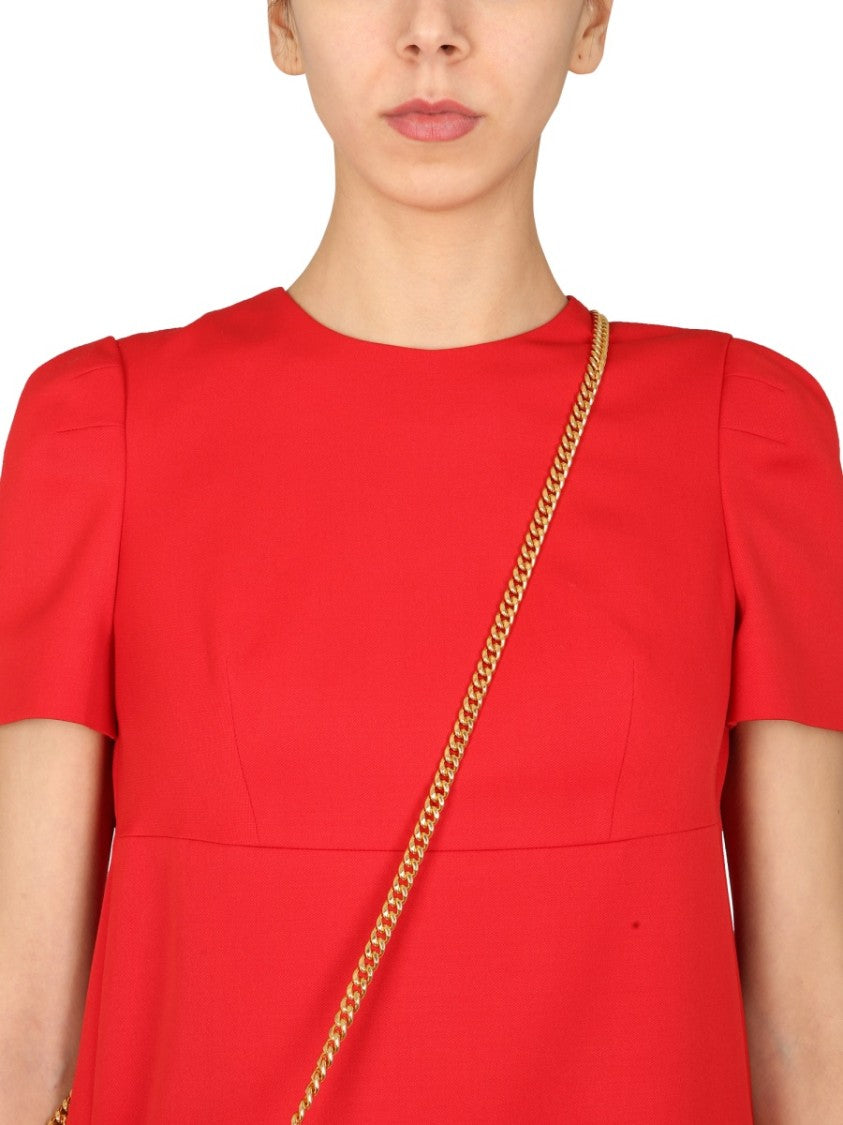 Alexander Mcqueen A-Line Dress With Pleated Cape Detail