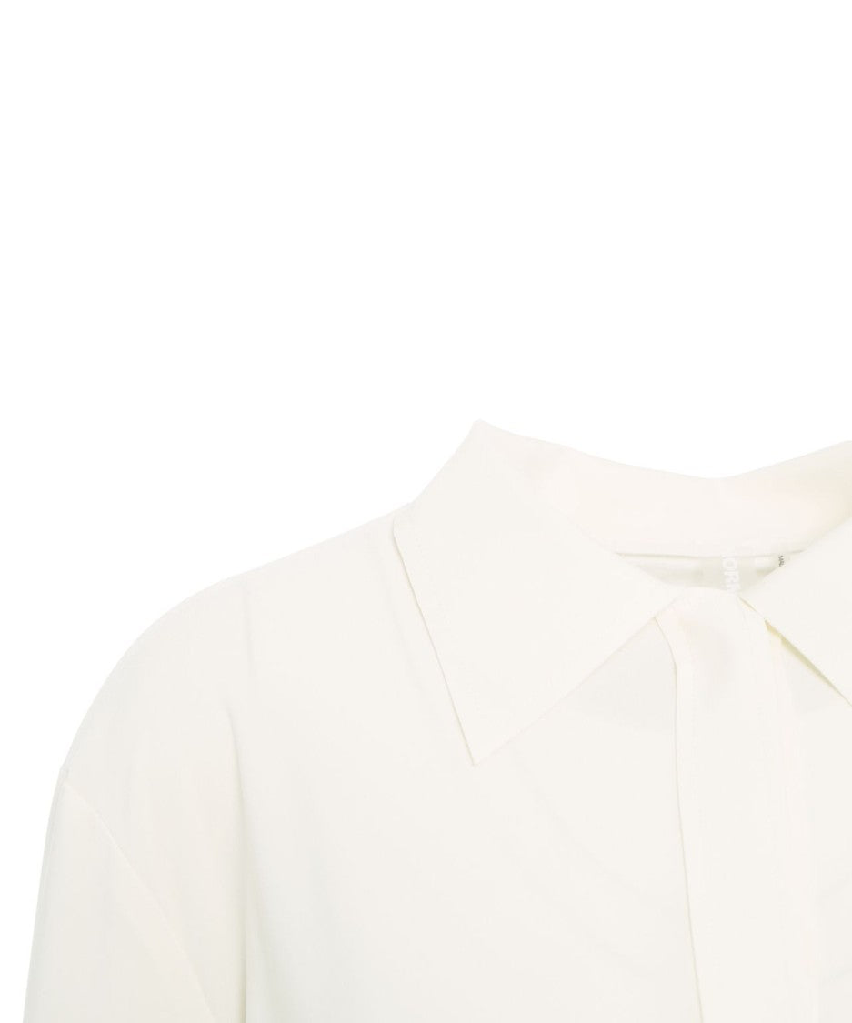 Norma Kamali Fluid-Fit Oversized Blouse With Classic Shirt Collar