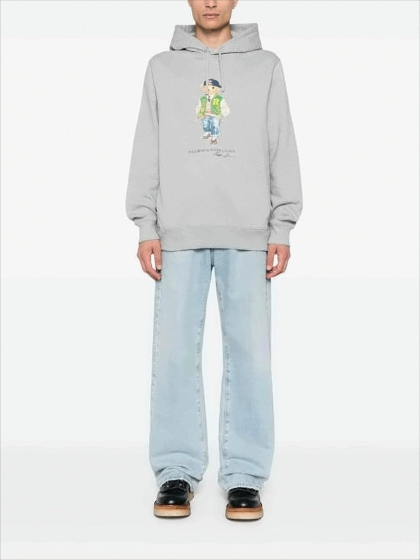 Polo Ralph Lauren Casual Hoodie With Playful Bear Graphic And Drawstring Hood