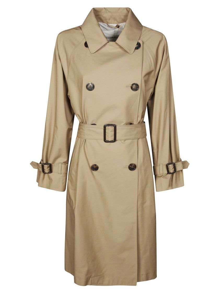 Max Mara Classic Double-Breasted Trench Coat With Structured Collar