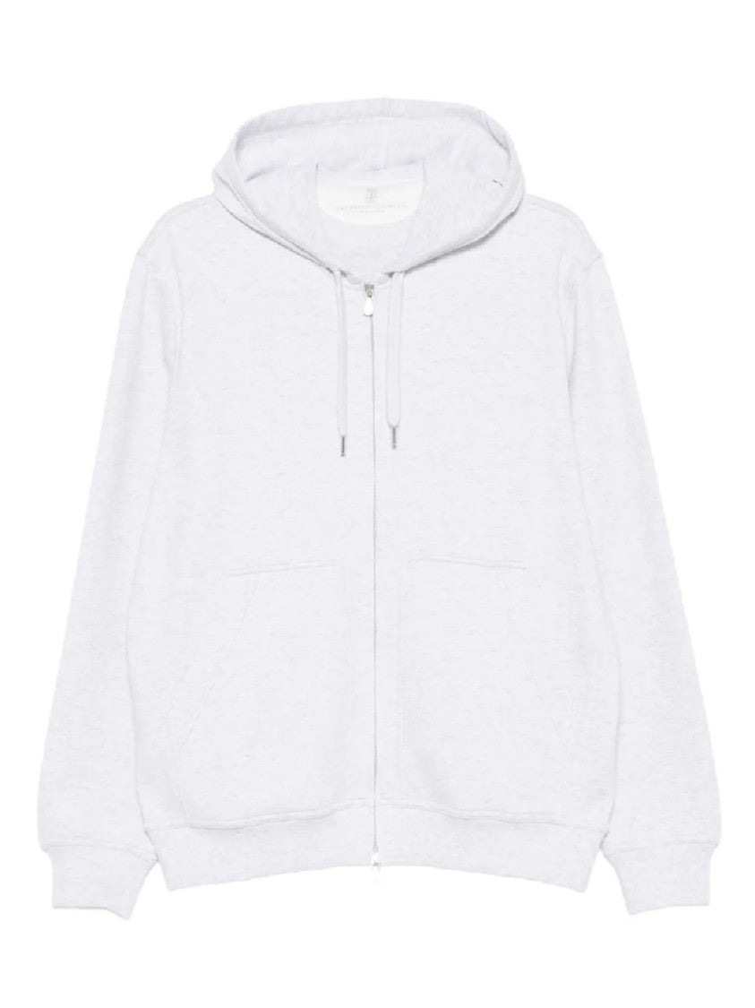 Brunello Cucinelli Hooded Zip-Up Sweatshirt With Ribbed Cuffs