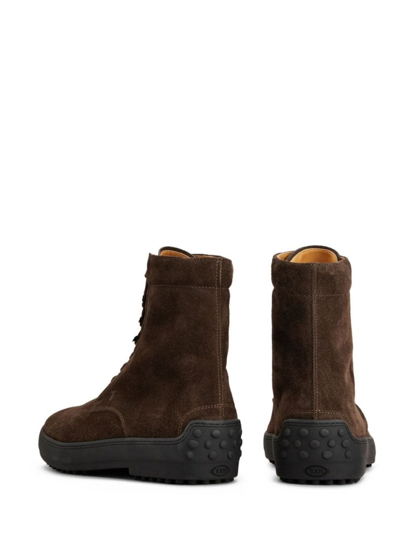 Tod's Brown Suede Flat Shoes