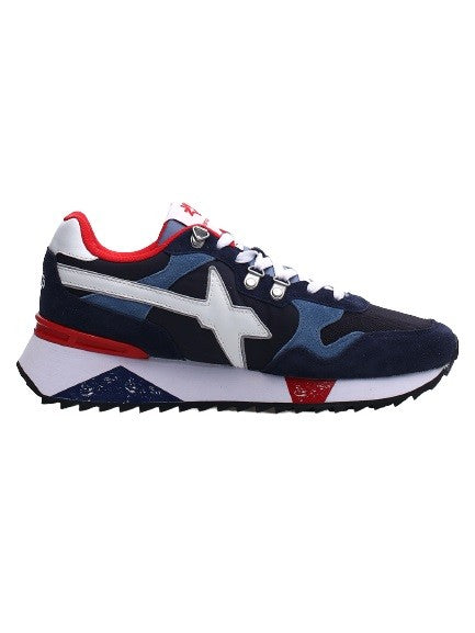 W6yz Blue Leather And Fabric Shoes