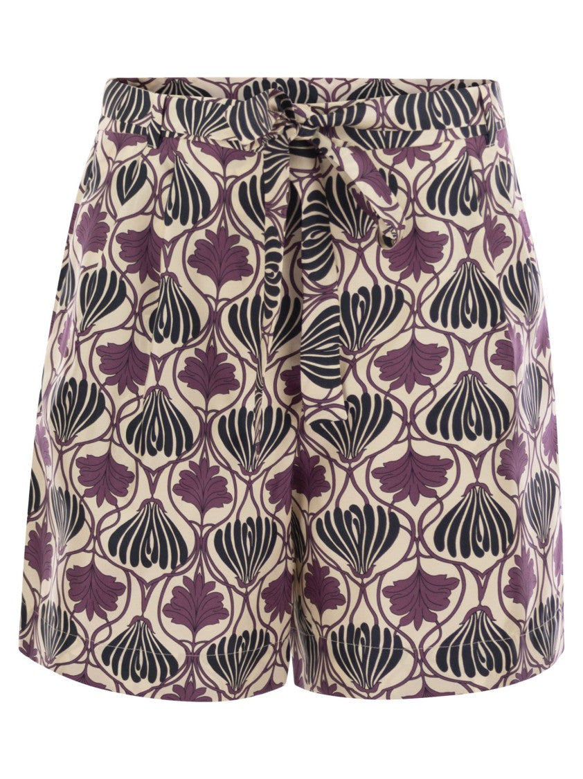 Max Mara Metello - Printed Silk Fluid Short Trousers